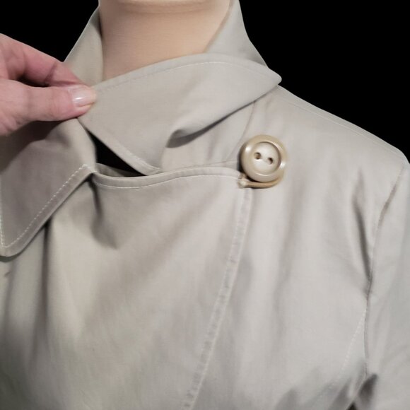 Via Spiga Trench Coat Women's Size Medium Stone Beige Belted - Picture 4 of 13